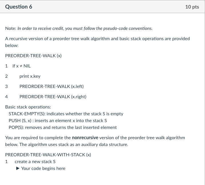 Solved Question 6 10 pts Note: In order to receive credit, | Chegg.com