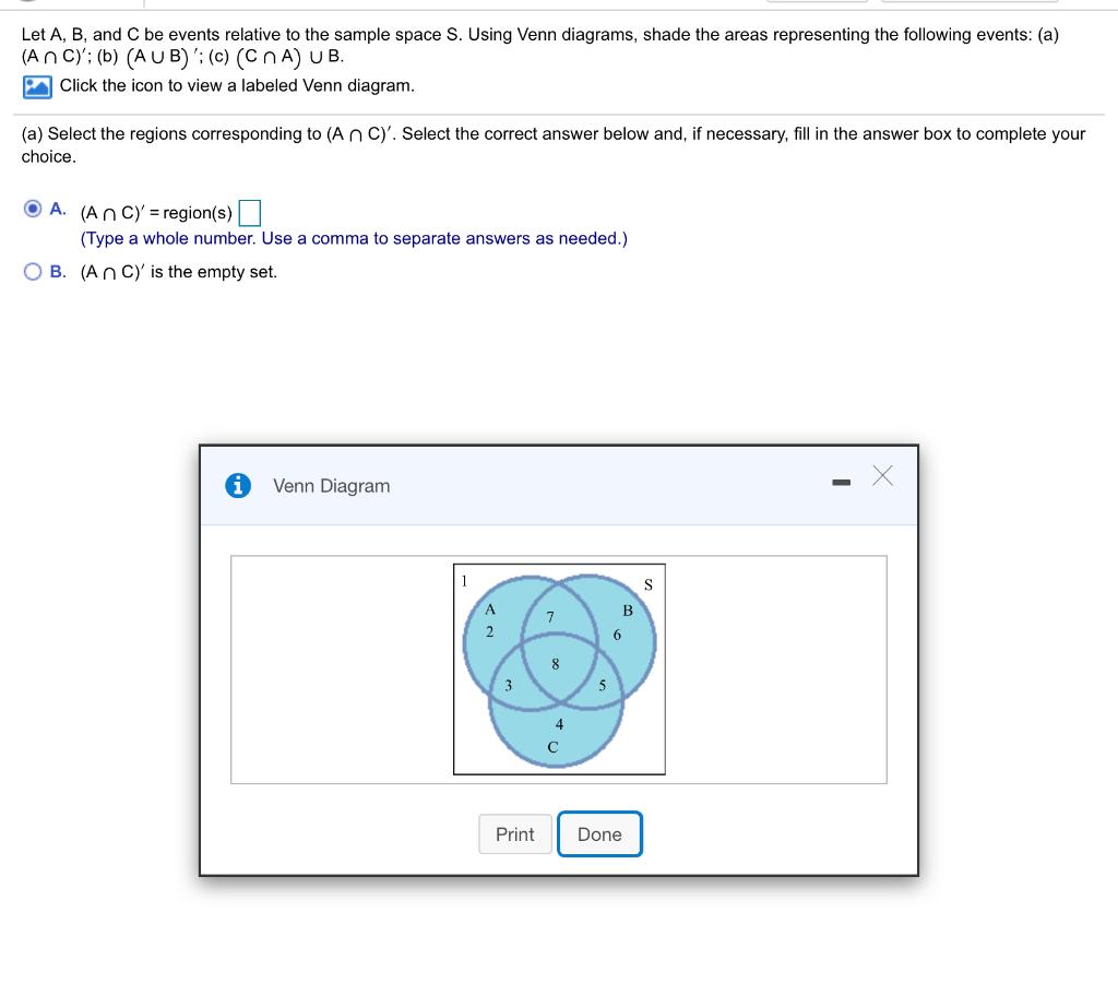 Solved Let A, B, And C Be Events Relative To The Sample | Chegg.com