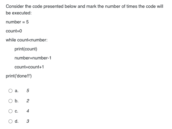 Solved Consider the code presented below and mark the number | Chegg.com