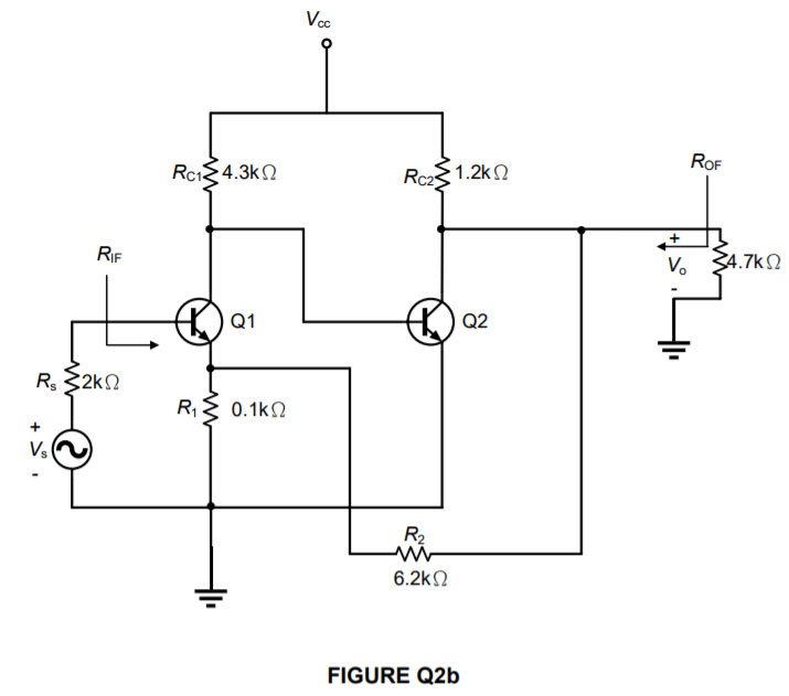 A feedback amplifier where the biasing arrangement | Chegg.com