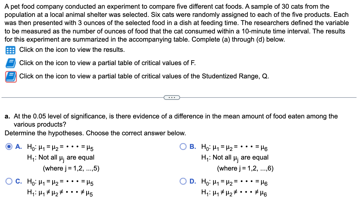 Solved A pet food company conducted an experiment to compare