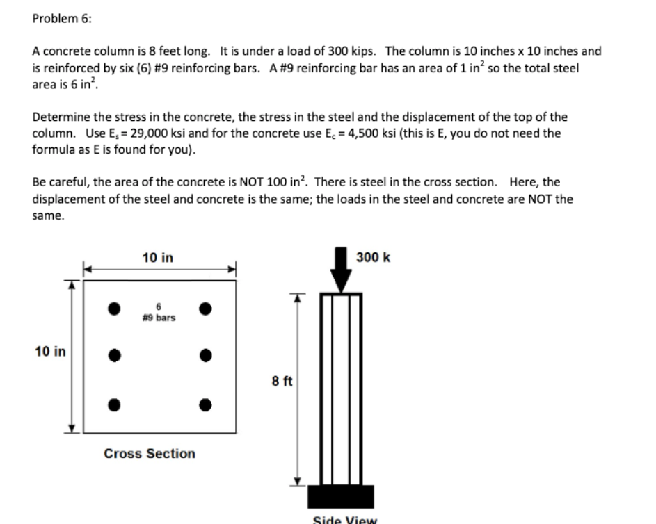 solved-problem-6-a-concrete-column-is-8-feet-long-it-is-chegg