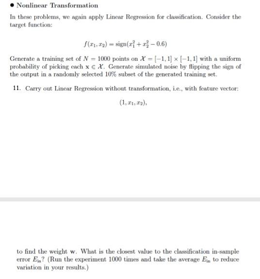Linear Regression In these problems, we will | Chegg.com