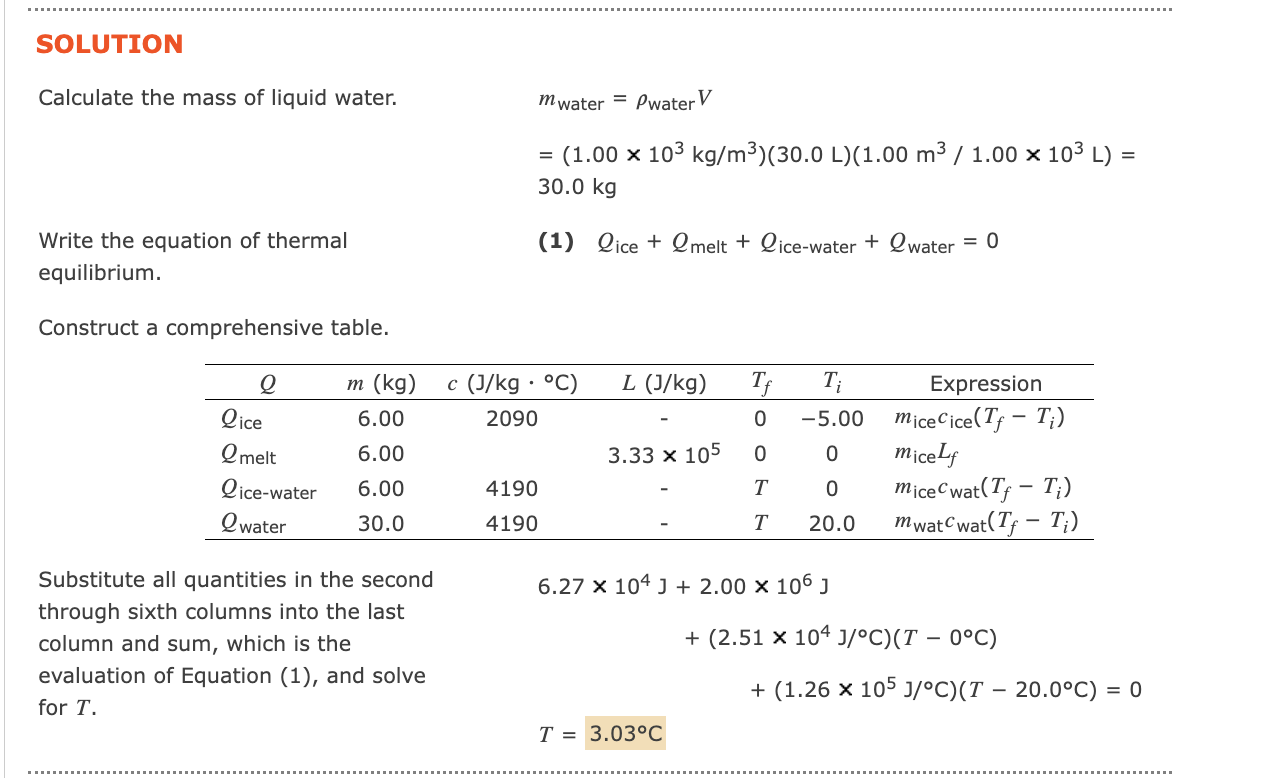 Solved Calculate the mass of liquid water. Write the | Chegg.com