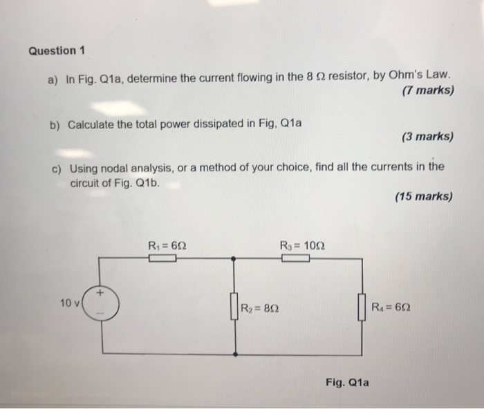 Solved Question 1 In Fig. Q1 A, Determine The Current | Chegg.com