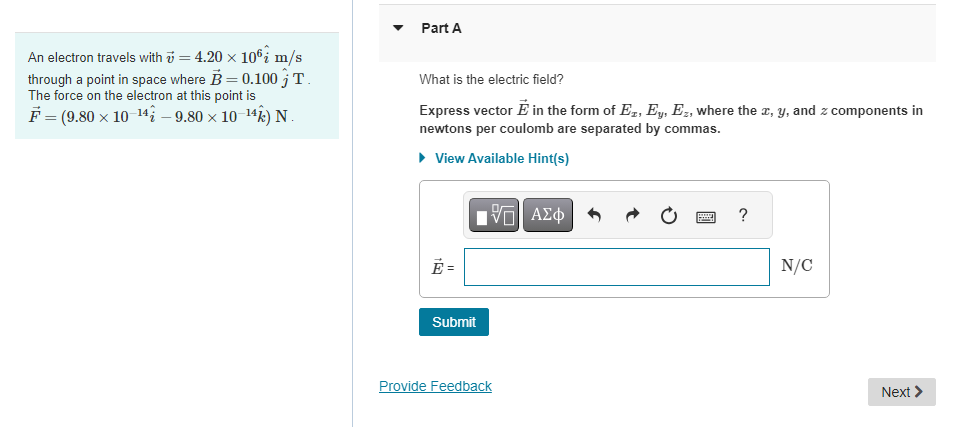 Solved An electron travels with | Chegg.com