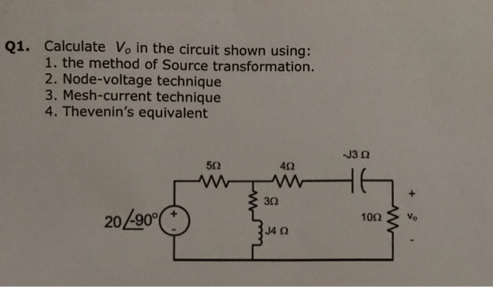 Solved Calculate V_o in the circuit shown using: 1. the | Chegg.com