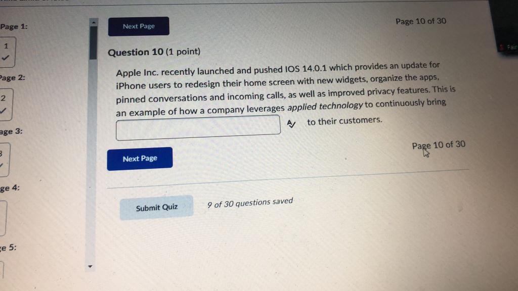 Solved Apple Inc. recently launched and pushed IOS 14.0.1 | Chegg.com