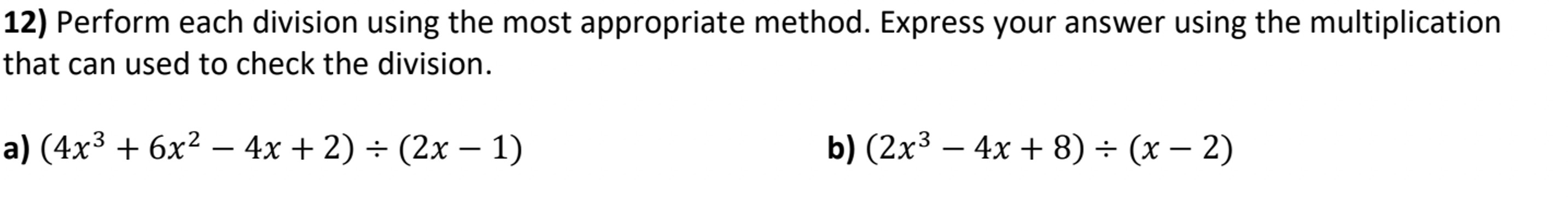 Solved Perform each division using the most appropriate | Chegg.com