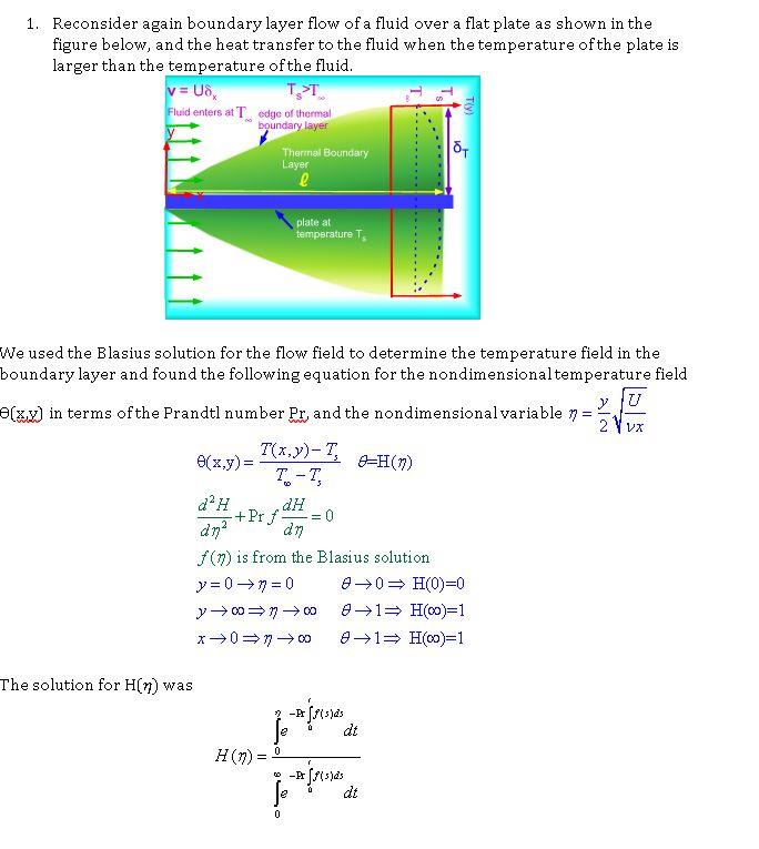 1. Reconsider again boundary layer flow of a fluid | Chegg.com