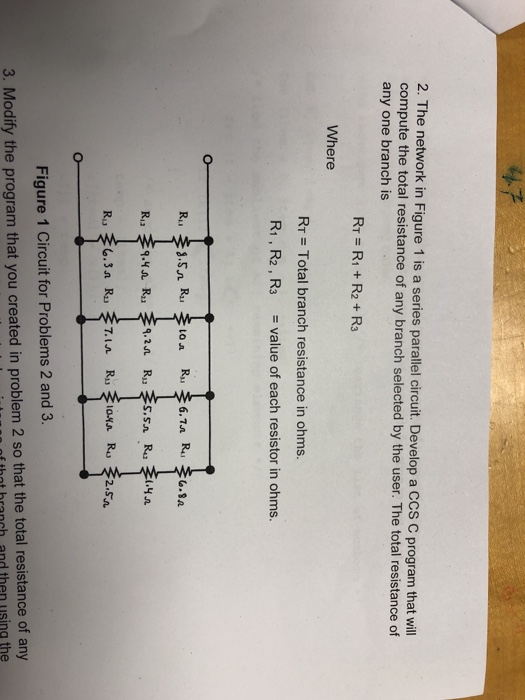Solved 2. The network in Figure 1 is a series parallel | Chegg.com