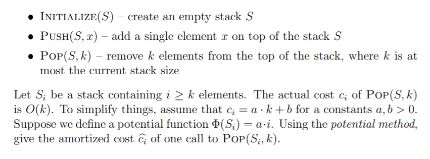 Solved 1. A multi-pop stack data structure is a stack | Chegg.com