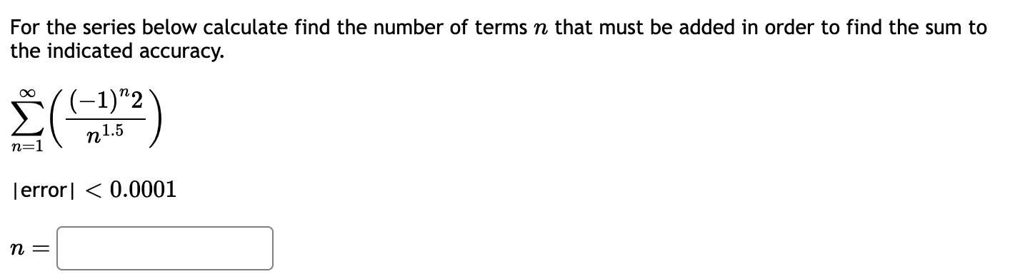 Solved For the series below calculate find the number of | Chegg.com