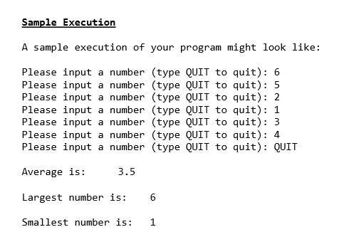Solved Sample Execution A sample execution of your program | Chegg.com