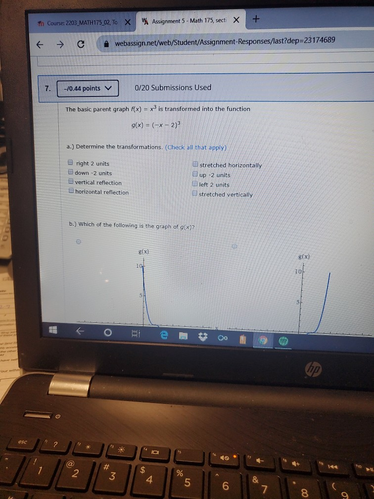 Solved in Course: 2203_MATH175_02, To X Assignment 5 - Math | Chegg.com