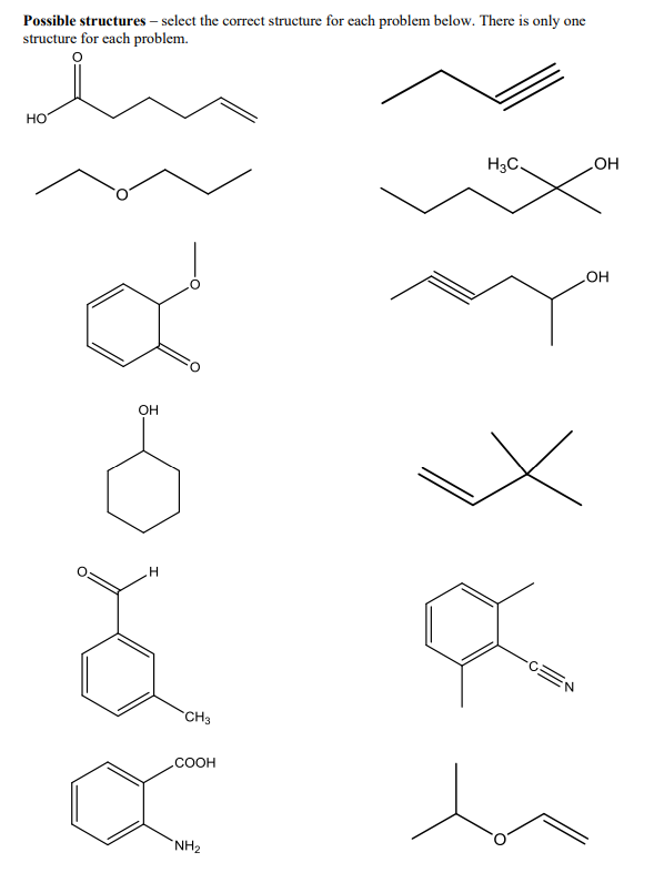 Solved Possible structures - select the correct structure | Chegg.com