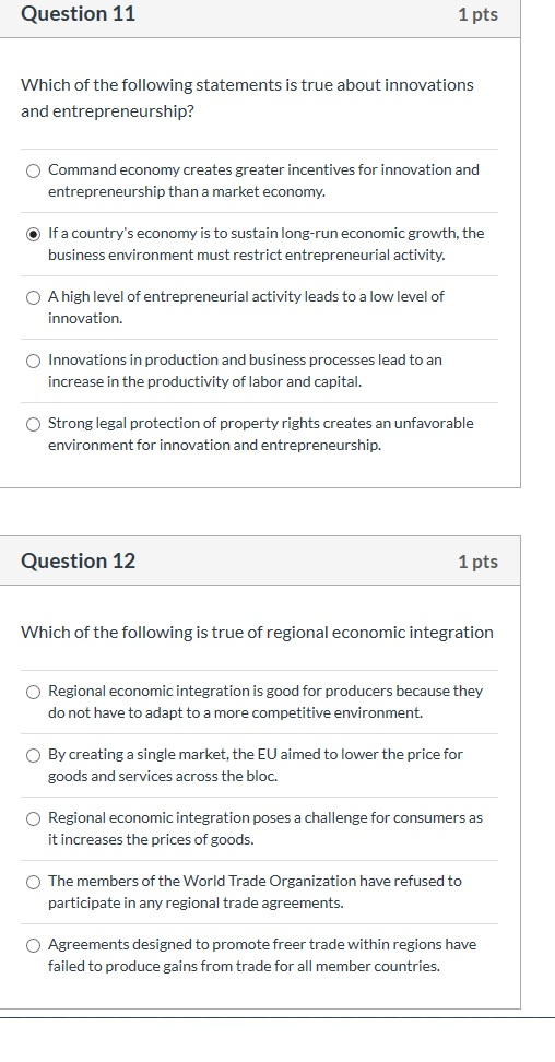 Solved Question 11 1 pts Which of the following statements | Chegg.com