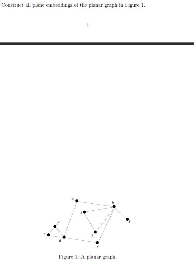 Solved Construct All Plane Embeddings Of The Planar Graph In | Chegg.com