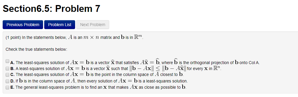 Solved Section 6.5: Problem 7 Previous Problem Problem List | Chegg.com