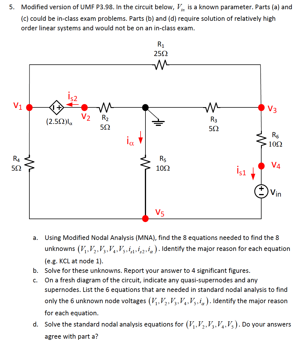 5. Modified version of UMF P3.98. In the circuit | Chegg.com