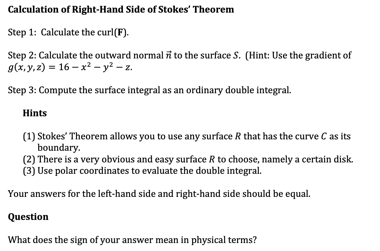 Solved Verify Stokes Theorem For The Surface S And The V Chegg Com