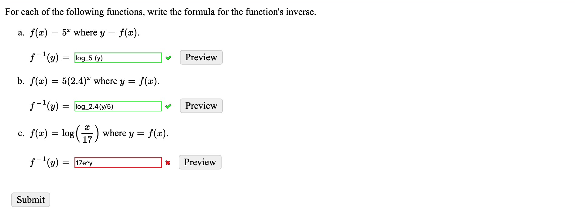 Solved For Each Of The Following Functions Write The For Chegg Com