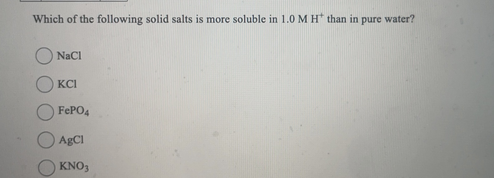 Solved Which Of The Following Solid Salts Is More Soluble In | Chegg ...