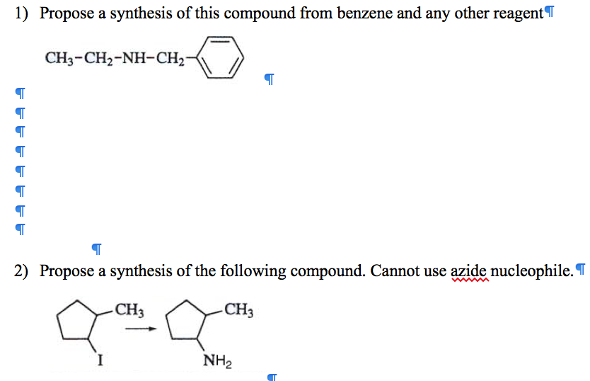 Solved 1. Propose a synthesis of this compound from benzene | Chegg.com