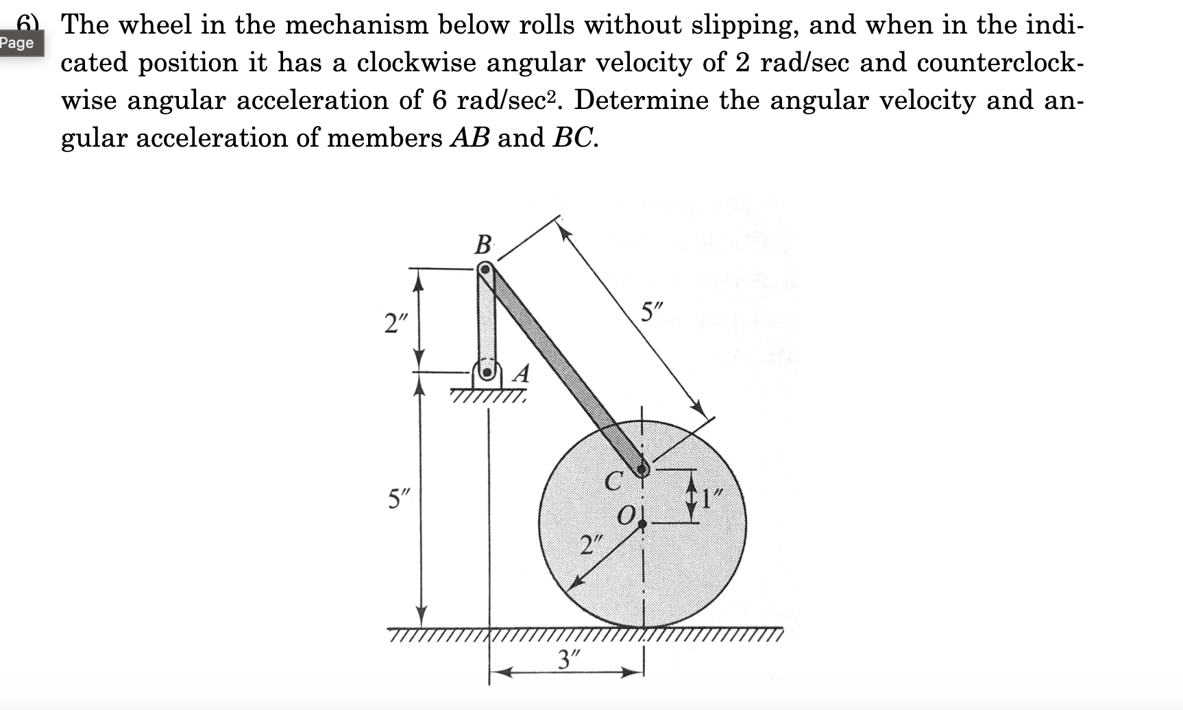 Solved The wheel in the mechanism below rolls without | Chegg.com