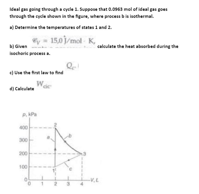 Solved Ideal gas going through a cycle 1. Suppose that