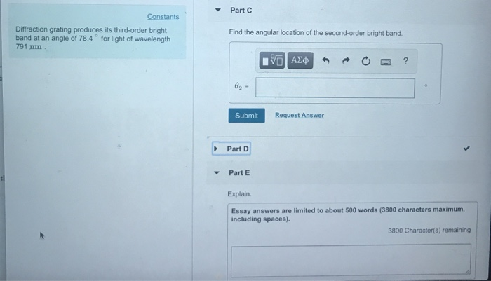 Solved 6 of PartA Diffraction grating produces its | Chegg.com