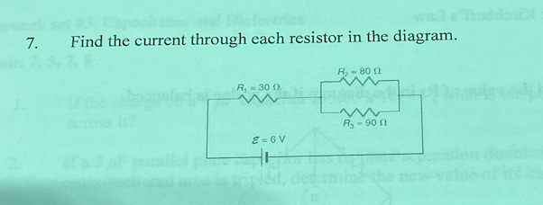 Solved Find The Current Through Each Resistor In The 5820