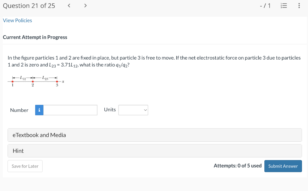 Solved In the figure particles 1 and 2 are fixed in place,