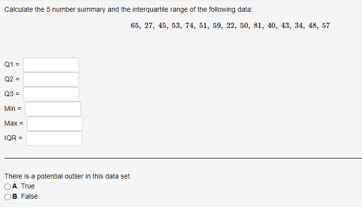 Solved Calculate The 5 Number Summary And The Interquartile | Chegg.com