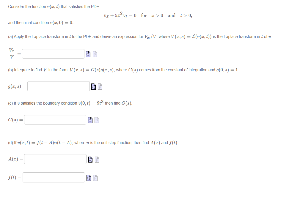 Solved Consider The Function Va T That Satisfies The Pd Chegg Com