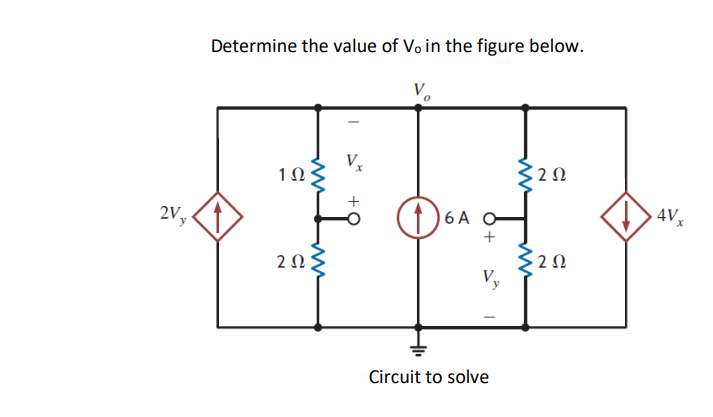 Solved Determine the value of Vo in the figure below. | Chegg.com