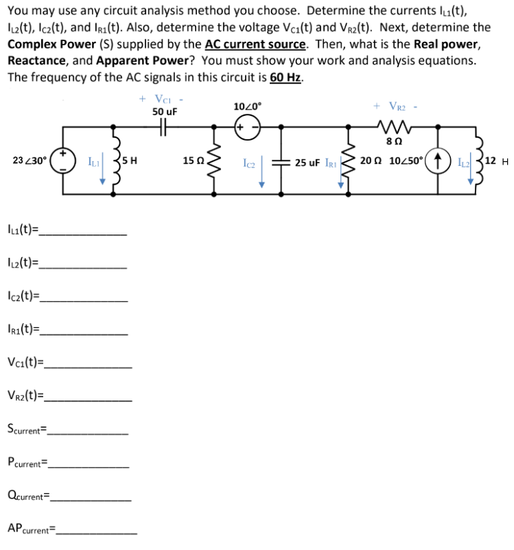 Solved You may use any circuit analysis method you choose.