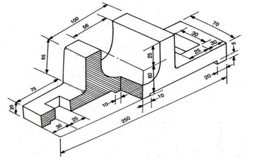 Solved Draw Full Sectional Front View And Half Sectional | Chegg.com