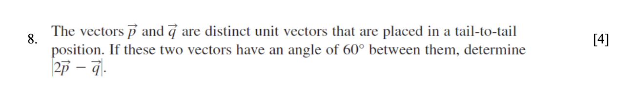 Solved 8. The vectors and are distinct unit vectors that are | Chegg.com