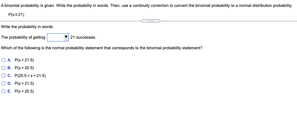 Solved A binomial probability is given. Write the | Chegg.com