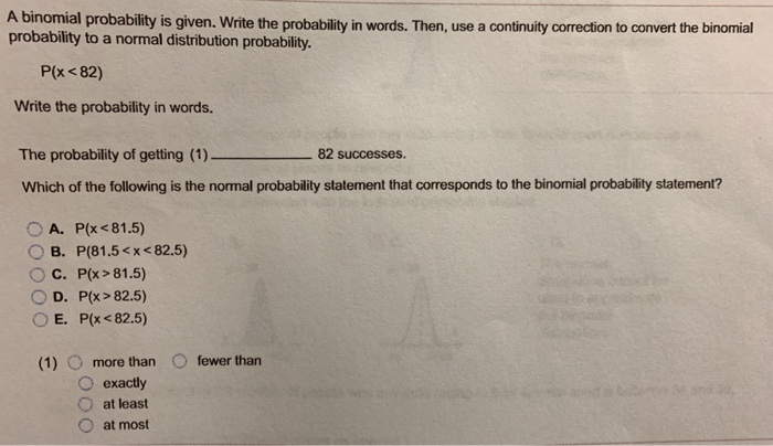Solved A binomial probability is given. Write the | Chegg.com