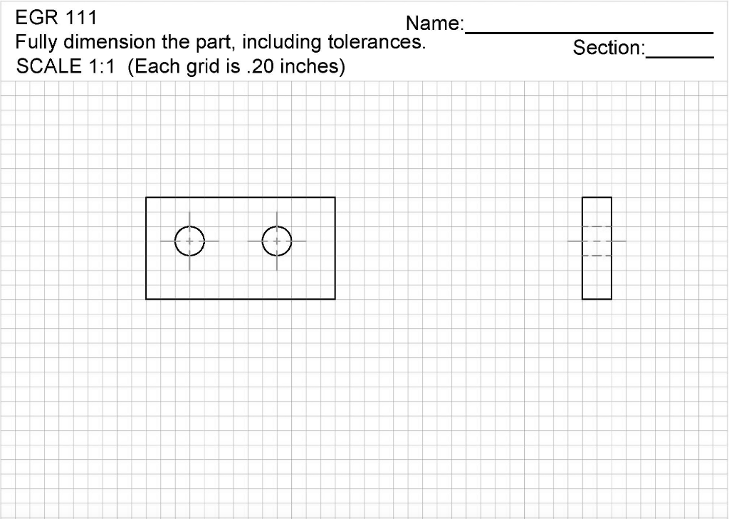 Solved o Fully dimension the two parts attached to this | Chegg.com