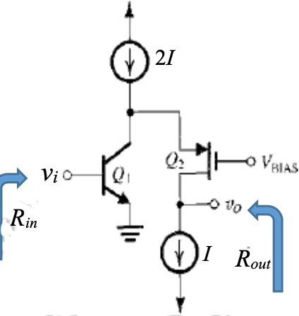 Solved In the cascode amplifier circuit shown above |Va|