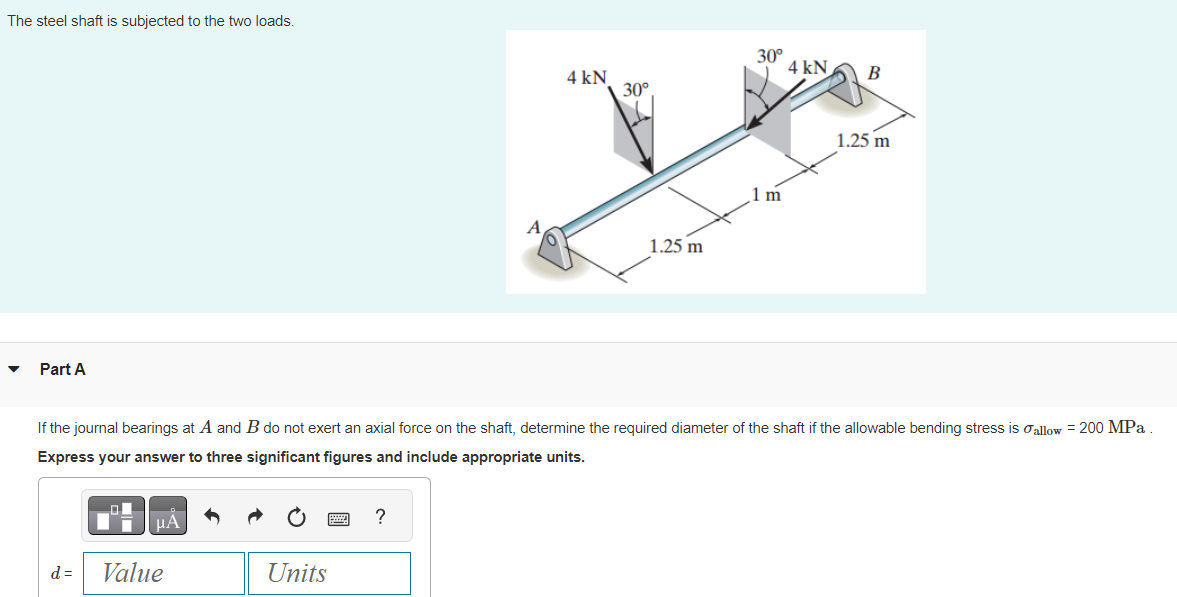 Solved The Steel Shaft Is Subjected To The Two Loads. Part A | Chegg.com