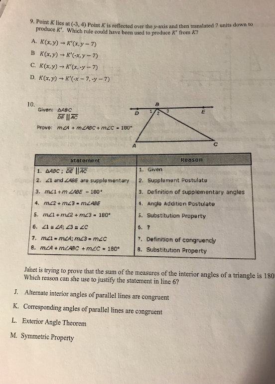 Solved 8. Two parallel lines are cut by a transversal x ard | Chegg.com