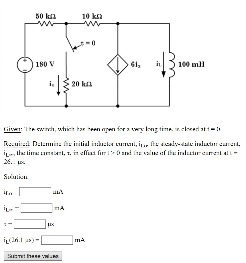 Solved 50 K 2 10 K2 Un 10 Ks Ht 0 O 180 V Is 3 Ks Doi Chegg Com