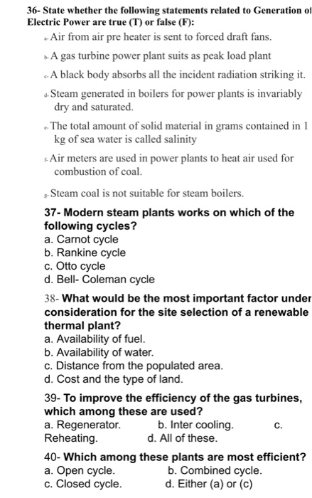 Solved State Whether The Following Statements Related To | Chegg.com