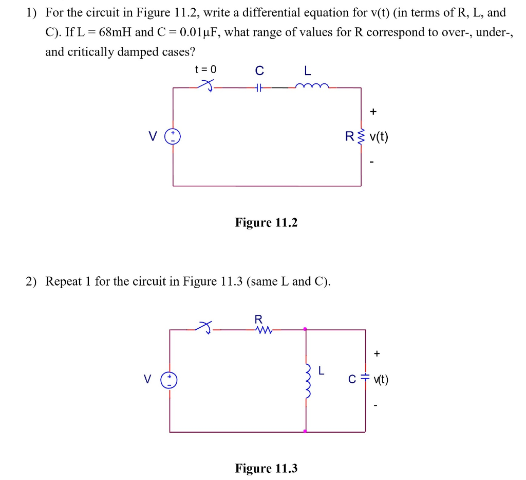 Solved 1) For the circuit in Figure 11.2, write a | Chegg.com