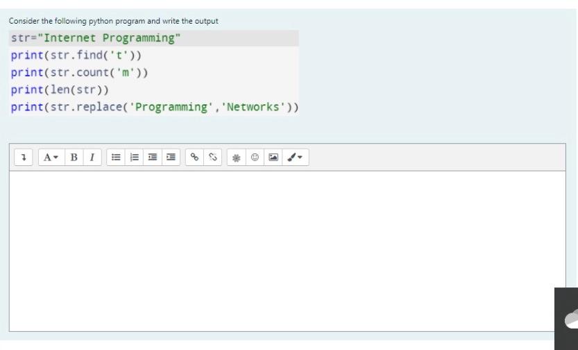 Solved Consider the following python program and write the | Chegg.com