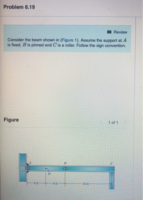 Solved Problem 6.19 Review Consider the beam shown in | Chegg.com